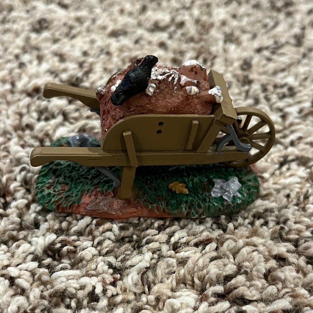 Lemax Miniature Wheelbarrow Full of Bones Figurine